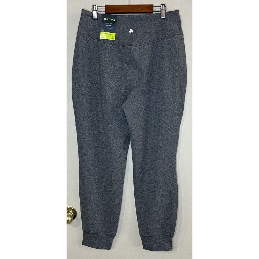 Tek Gear Ultrastretch Jogger Pants Women’s L Grey High Rise NWT